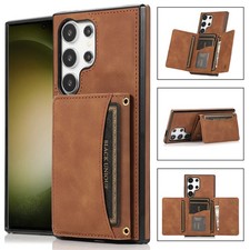 Flip Leather Wallet Phone Case For Samsung Galaxy S25 Ultra S24 S23 S22 S21 S20