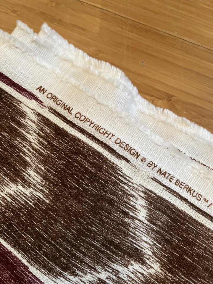 Fabric Nate Berkus Mill Creek Drapery Upholstery 5 Yds Brown/Plum/Gold   - Image 3 of 4