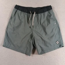 Vuori Shorts Mens Large Green Kore 7" Inseam Lined Drawstring Gym Athleisure 