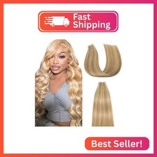 P27/613 Highlight Blonde Tape in Extensions Human Hair 26 Inch Blonde Straight T