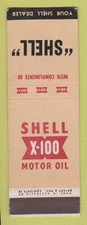 Matchbook Cover - Shell oil gas X-100 Australia SAMPLE