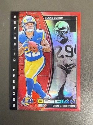 2024 Panini Obsidian Blake Corum & Eric Dickerson Eclipsing Legends Red /75 LAR
