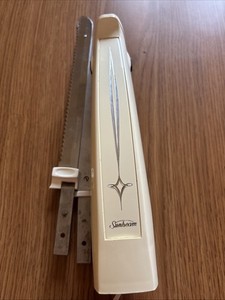 Vintage Sunbeam Electric Knife Mid Century Modern Kitchen Gadget Beige