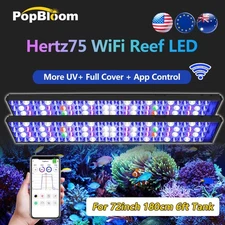 2PCS PopBloom Led Aquarium Light Full spectrum for 72" Saltwater Coral Reef Tank