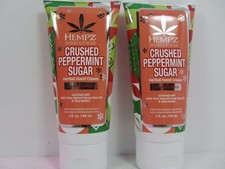 2 PACK HEMPZ CRUSHED PEPPERMINT SUGAR INTENSE HYDRATING HAND CREAM 3 fl. oz