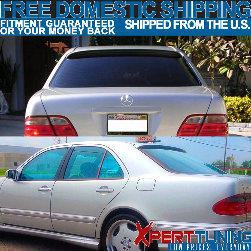 Fits 95-01 Benz E Class W210 4Dr Rear Trunk Spoiler + Roof Spoiler ABS Foto 4 de 4
