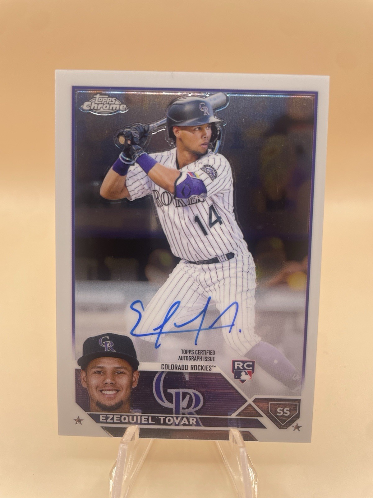 Ezequiel Tovar  2023 Topps Chrome - Rookie Autographs #RA-ET (AU, RC) Rockies