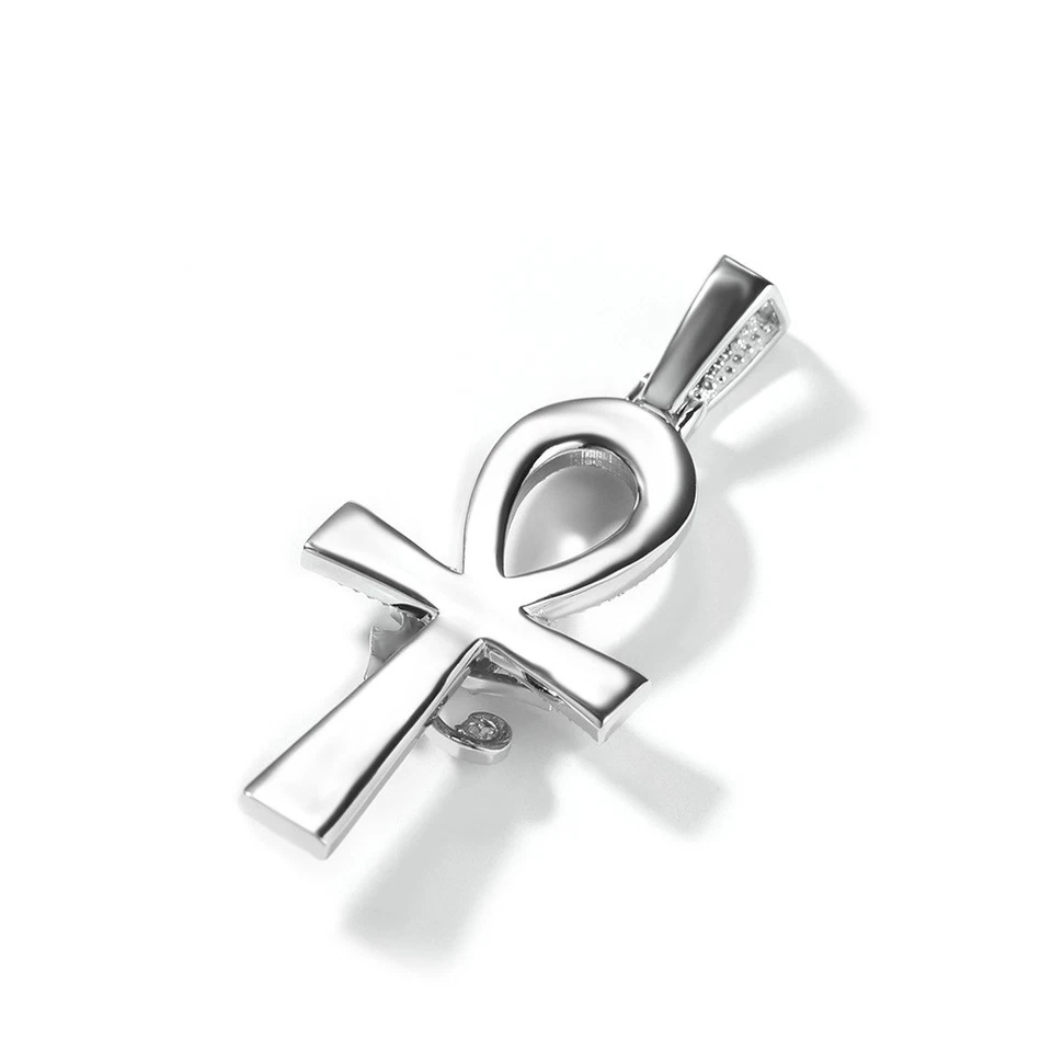 Collar Colgante Cruz Ankh Pavé de Lujo Ojo de Horus Circón Hip Hop Cuerda Cadena Foto 4 de 4