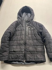 Patagonia Pine Grove Puffer Jacket Black Full Zip Hooded Kids Boys Sz XS 5-6