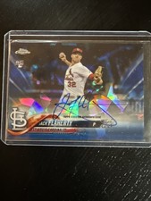 2018 Topps Chrome Rookie Jack Flaherty Auto Blue Cracked Ice