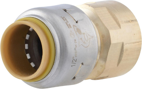 Max 1/2 X 1/2 Inch FNPT Adapter, Push to Connect Brass Plumbing Fitting, PEX Pip