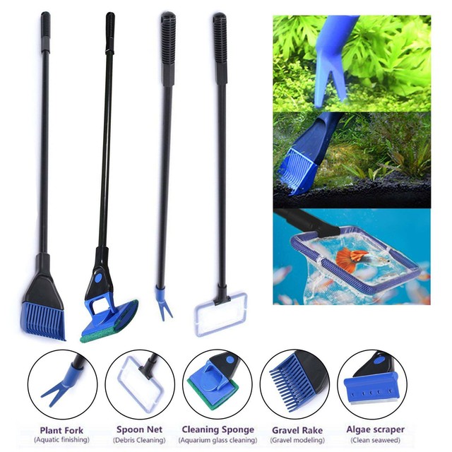 Fish Tank Aquarium Cleaning Kit Glass Brush Cleaner