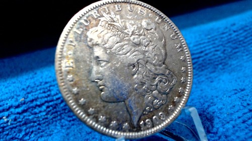 1903-P Morgan Silver $1, XF-AU, nice blue/gold tone - Picture 5 of 6