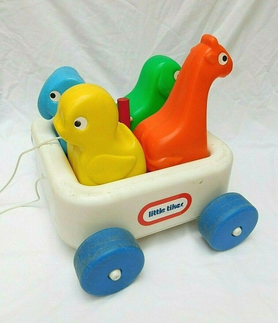 Vintage Little Tikes Animal Wagon n' Friends Pull Set Complete 4