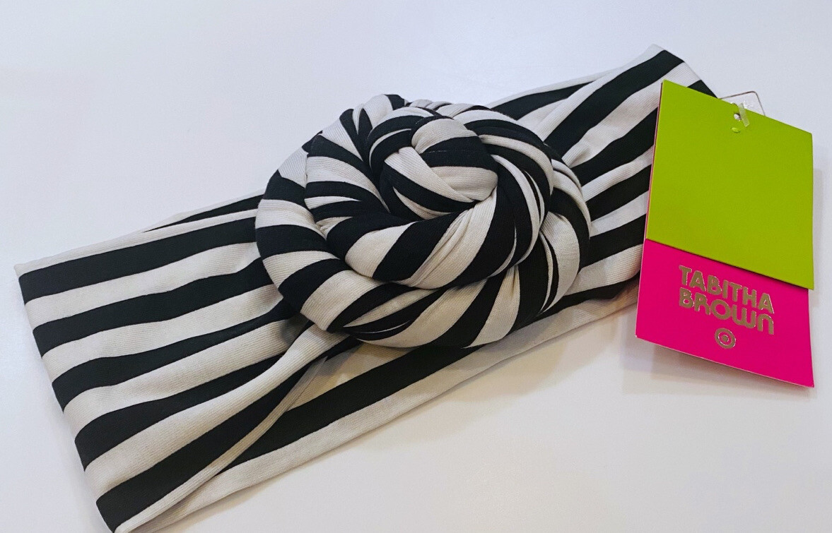 NWT Tabitha Brown x Target Striped Knotted Headband 62a22bf4250000b2124734f6.png?  main image 4