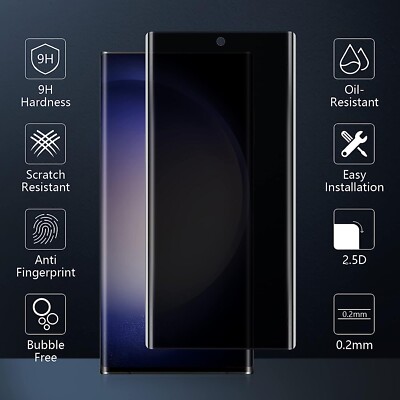 Für Samsung S25 S23 Ultra S22 S21 Privacy Hartglas Display Schutz Folie
