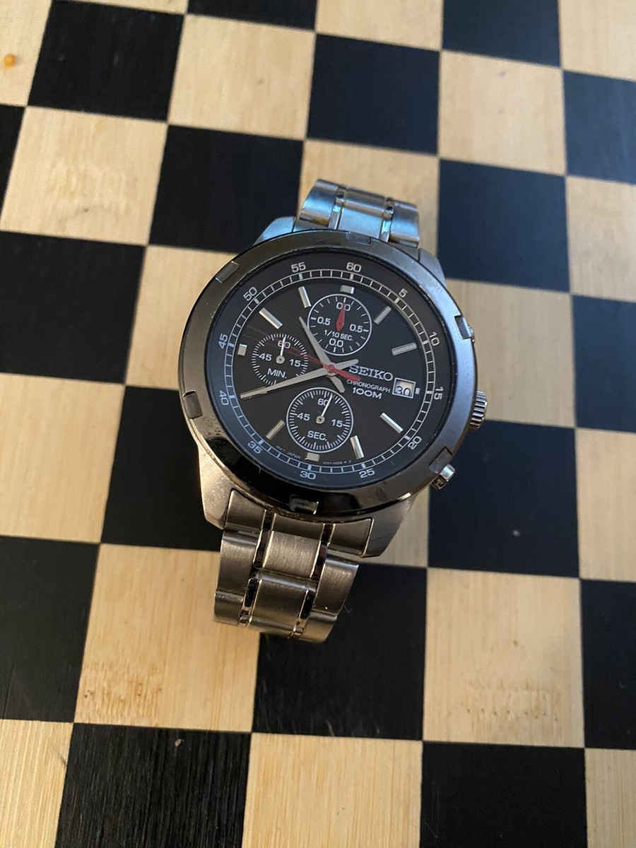 Seiko Chronograph 4T57-0B00 Quartz 100m Men's Stainless Seiko Chronograph 4T57-0B00 Quartz 100m Men's Stainless