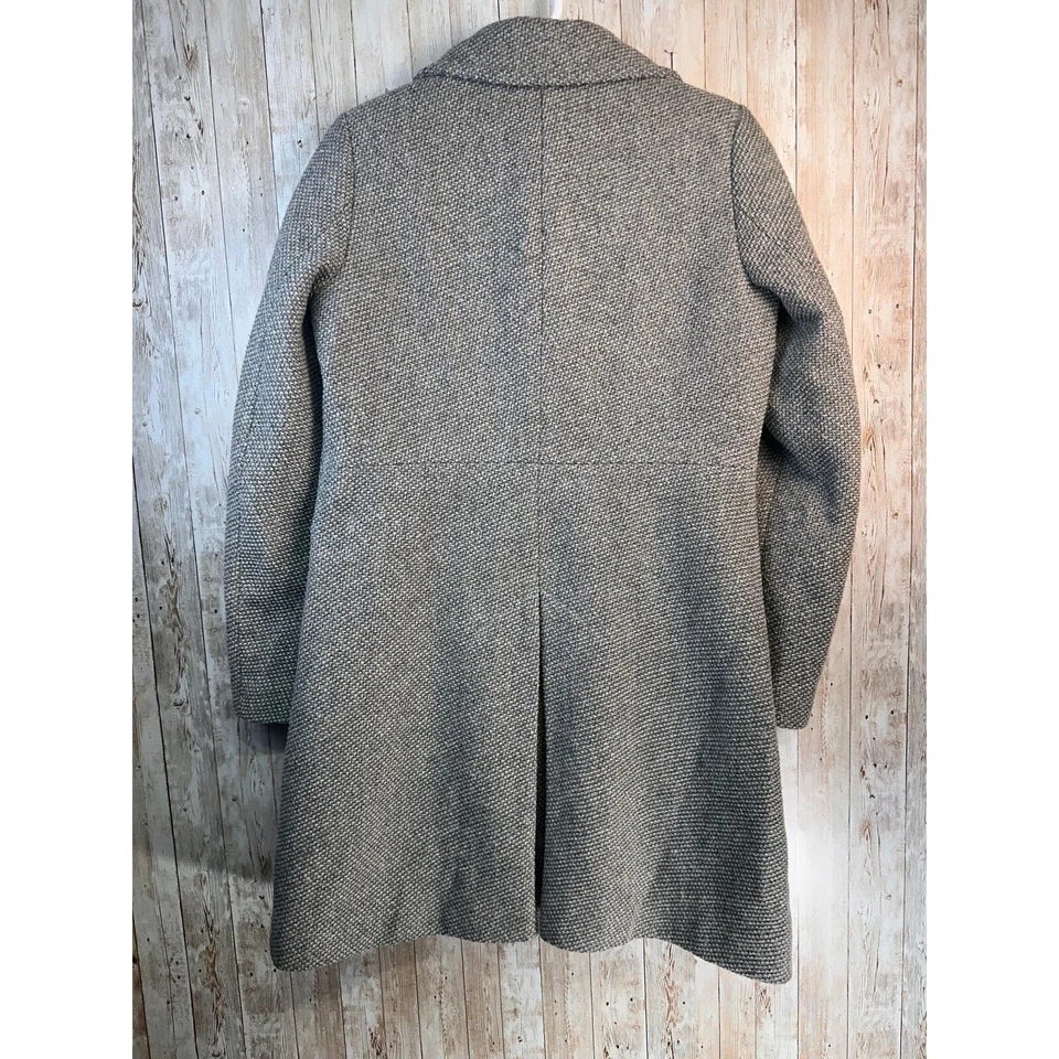 Abrigo Tommy Hilfiger Tweed Mujer M Gris Doble Pecho Chaquetón Otoño Mezcla Lana Foto 3 de 4