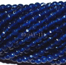 Natural 6mm Faceted Dark Blue Sapphire Abacus Gems Loose Beads 15'' AAA
