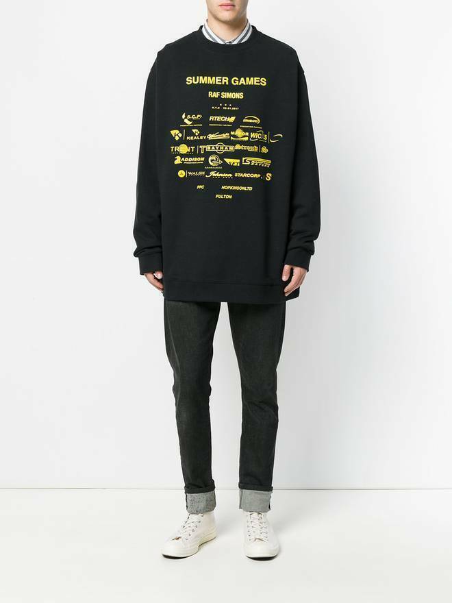 Raf Simons Oversized 'Summer Games' Sweatshirt Black size Raf Simons Oversized 'Summer Games' Sweatshirt Black size
