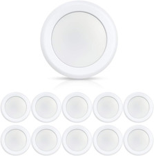 Paquete de 10 luces de disco LED regulables de 6", 16,5 W, 5000 K, 1000 Lm, listadas ETL