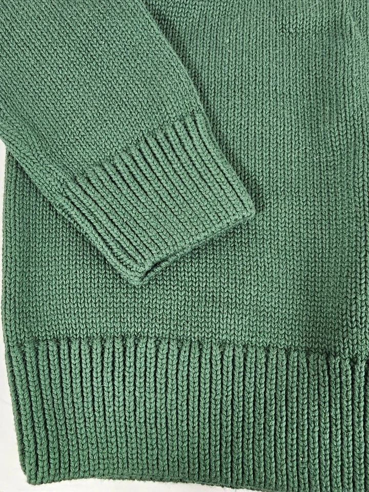 Suéter tejido cuello falso verde de 3 botones talla 6 Chaps para niños pequeños Foto 4 de 4