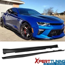 Fits 16-24 Chevy Camaro ZL1 Style Side Skirts Extension PP Pair Gloss Black