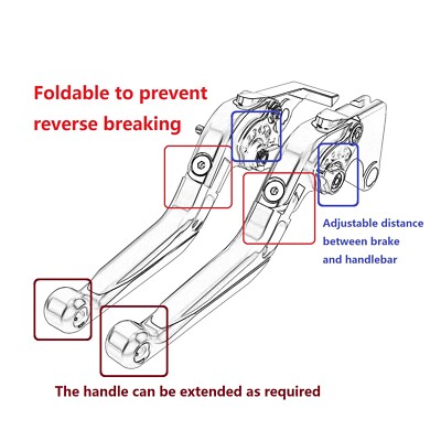 For 1990-2001 Kawasaki Ninja ZX11 Folding Extendable Hand Brake