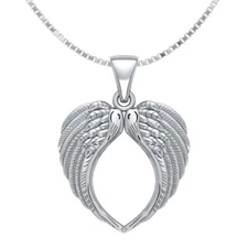 925 Sterling Silver Angel Wings Necklace Jewelry for Women Guardian Angel