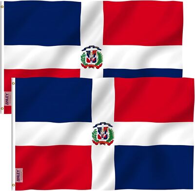 Anley 2 Pcs Fly Breeze 3x5 Foot Dominican Republic Flag Dominican National Flags