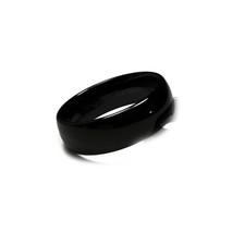 8mm Men's Plain Black Tungsten Wedding Band Dome Ring