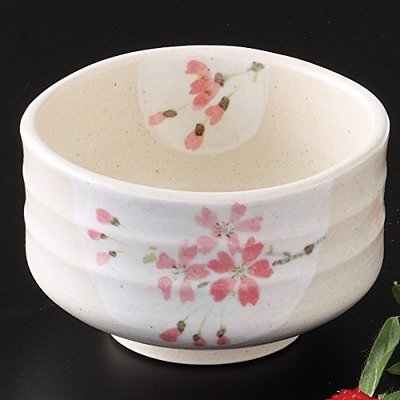 Chawan Tea Bowl Matcha Cherry Blossoms 34-1-96 Mino Ware Pottery MADE IN JAPAN