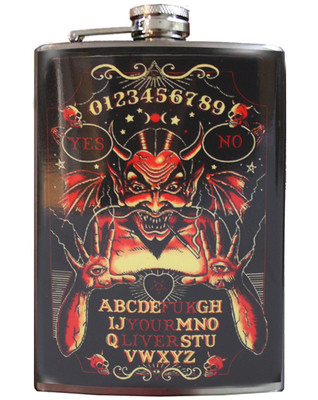 FCUK YOUR LIVER OUIJA Edelstahl 8oz. 240ml Schraubenverdeck Hüftkolben 