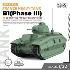 SSMODEL SS32652 V1.9 1/32 Military Model Kit France B1 Heavy Tank (Phase III)