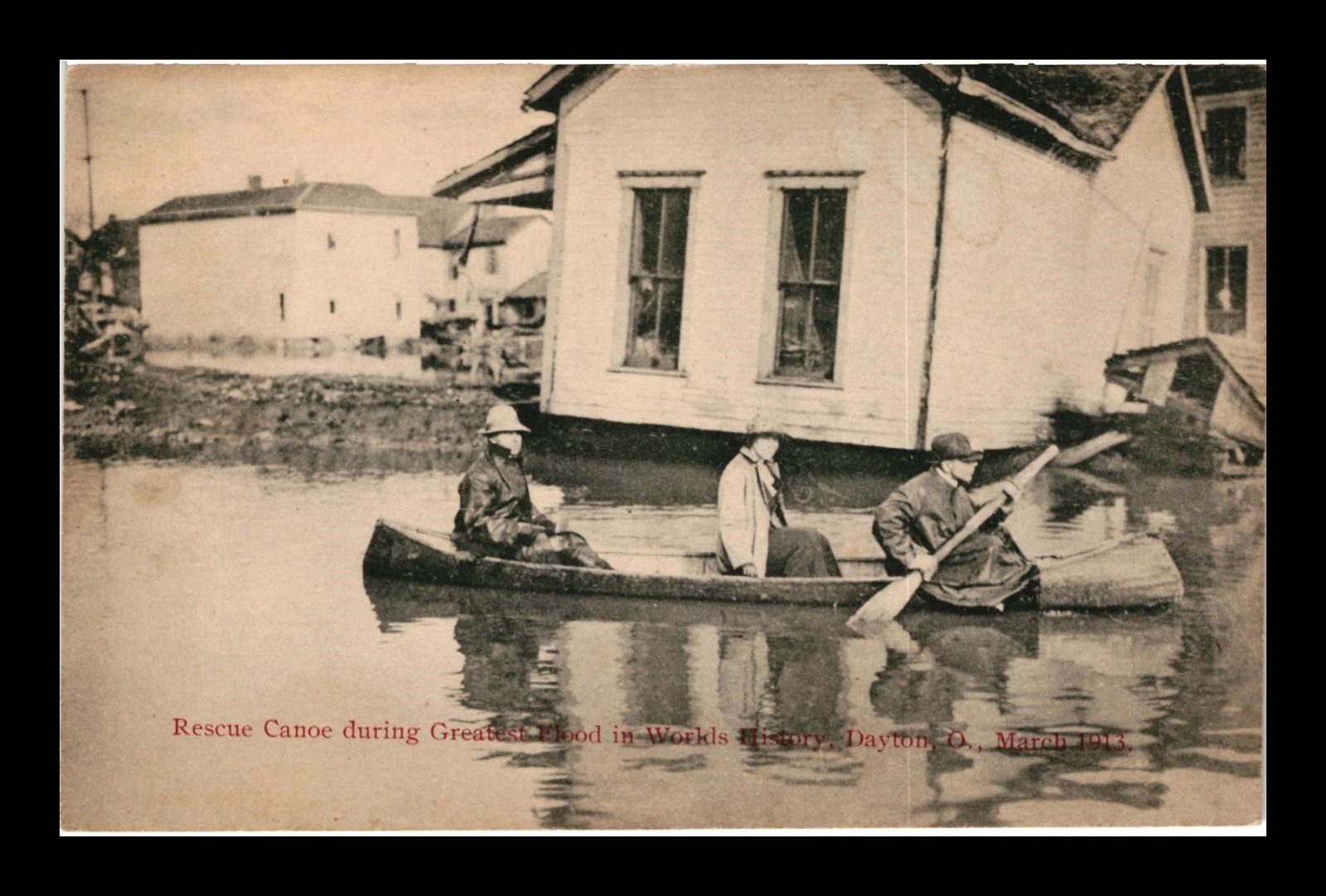 RESCUE CANOE DURING DAYTON FLOOD 1913 OHIO UNPOSTED POSTCARD eBay