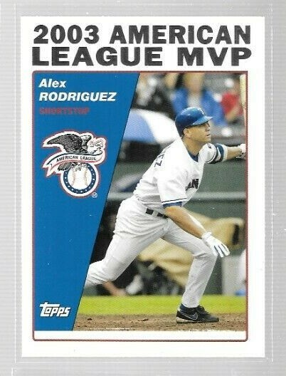2004 Topps 2003 AL MVP Alex Rodriguez #716 Rangers | eBay