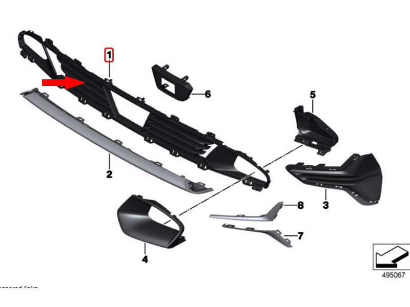 BMW 3 Series G20 G21 Luxury/Sport Line Front Bumper Inlet Grille 