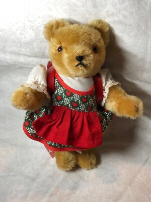 8  Vintage Artist Made Hermann German Mohair School Girl Teddy Bear #BB