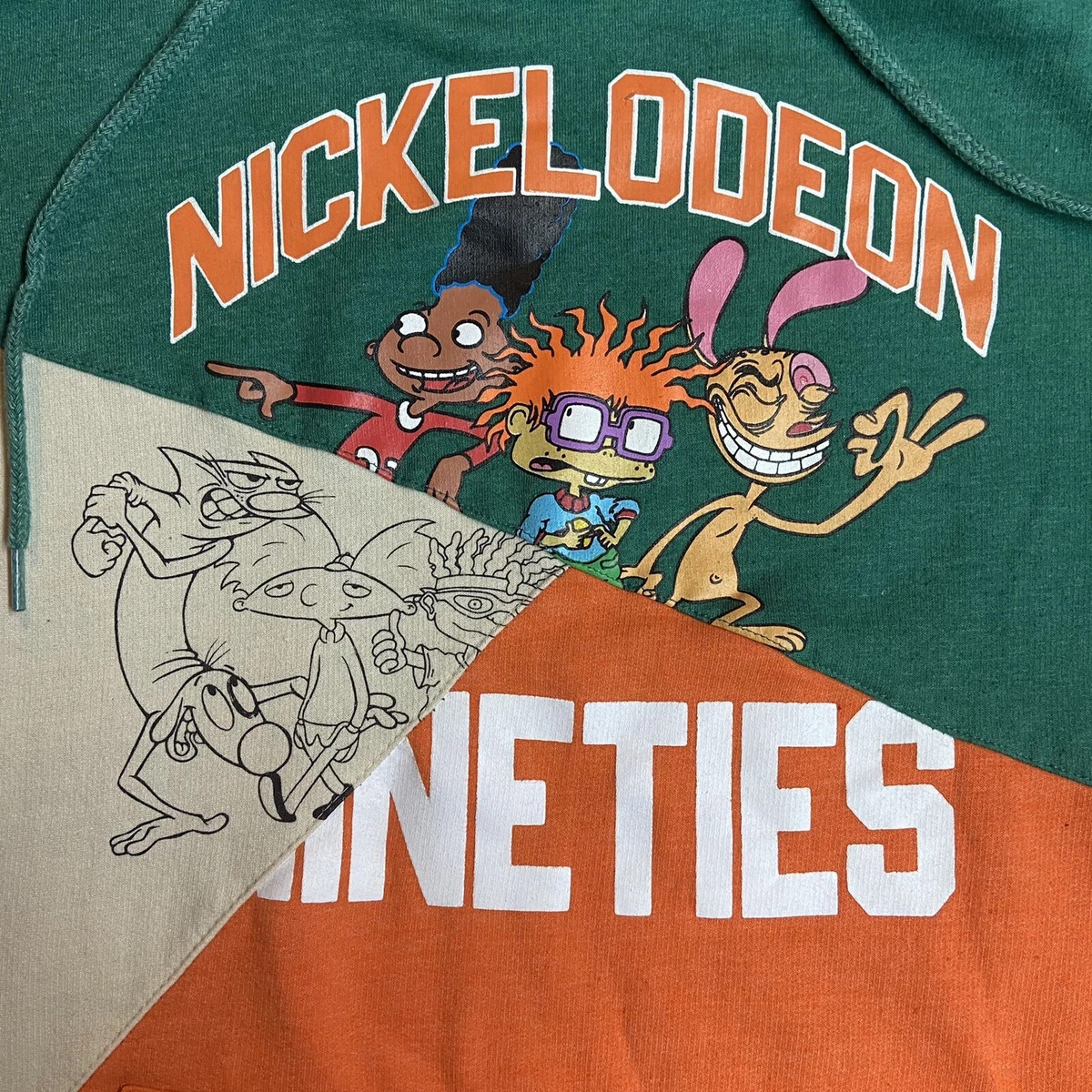 Adult XL Nickelodeon Pullover Hoodie Sweatshirt Ren Stimpy