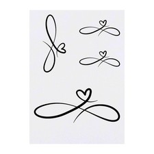 4 x 'Infinity Heart' Temporary Tattoos / Transfers TO00046463 