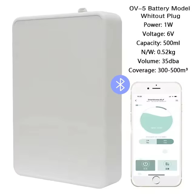 Smart Essential Oil Battery Diffuser Bluetooth App Control Coverage 500m³ Wall M thumbnail 8