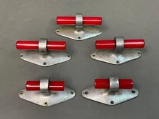 Lot of 5 Misc. Vintage Boat Mooring Cleats tie downs  Red Bakelite & Aluminum