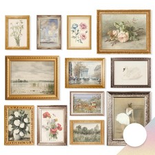 Country French Posters, Vintage Landscape Art, Floral Wall Decor, Multicolor