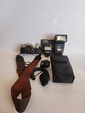 Canon AE-1 35mm SLR Film Camera 50mm 1:1.8 ProMaster/Rokinon Flash SEE PIC/DESC