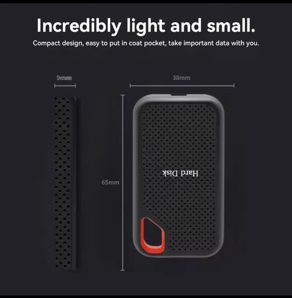 Disque Dur Externe Portable 4To SSD - USB 3.0 TYPE-C - Image 2 of 4