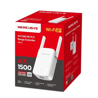 Mercusys ME60X AX1500 Wi-Fi 6 Range Extender, Dual Band Speeds up to 1500Mbps...