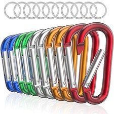 3" Aluminum Carabiner D Ring, Caribeener Clips, Spring Snap Multicolor