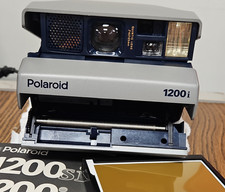Polaroid 1200i Gray Vintage Instant Camera with Original Packaging and Features