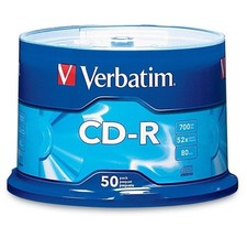 50 VERBATIM CD-R CDR 700MB 52X Logo Branded 80min Media Disc 94691