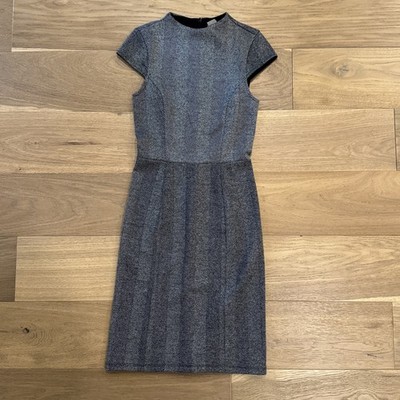 NWT H&M Herringbone Sheath Dress XS Gray Cap Sleeve Lined Career Work  Office | eBay